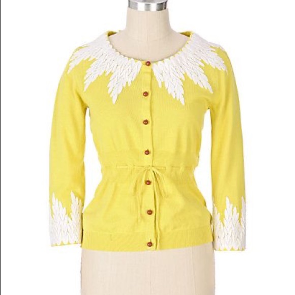 Anthropologie Sweaters - RARE Anthro Moth Wisteria Embroidered Cardigan